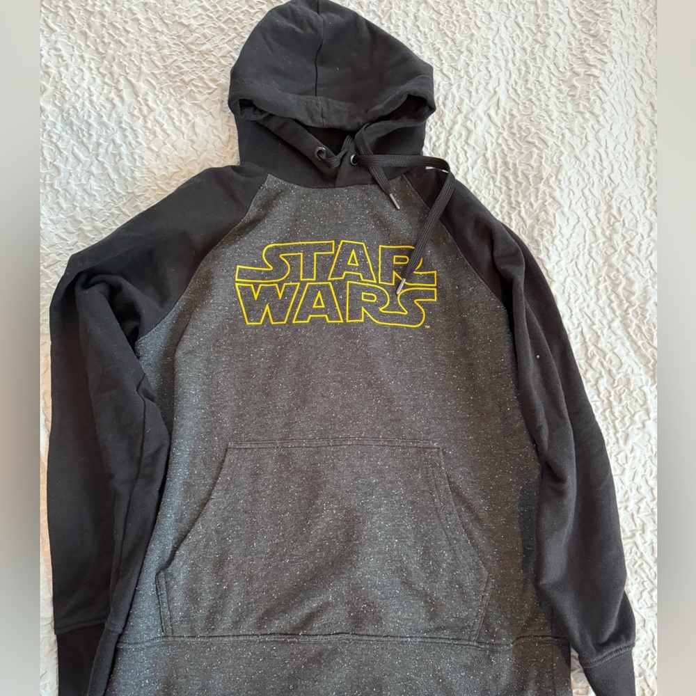 Star Wars Black and Gray Men's Sweatshirt with Yellow Logo